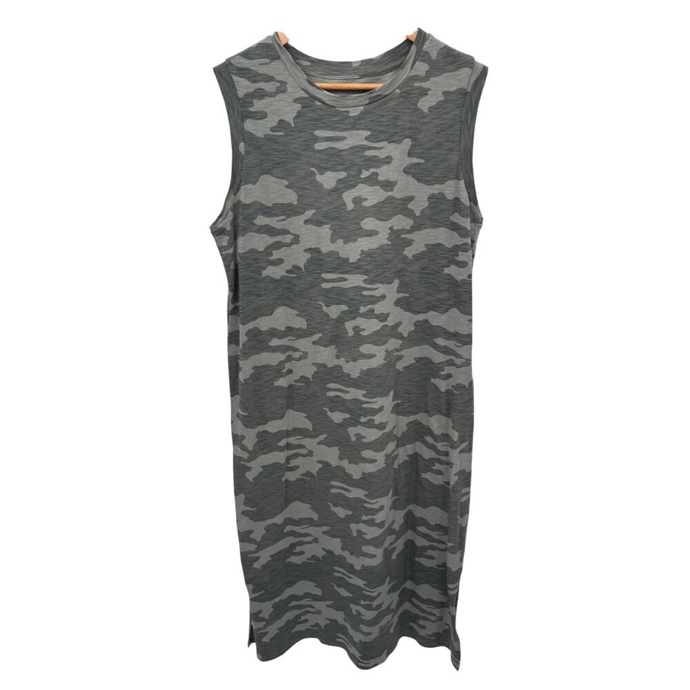Universal Threads‎ T-Shirt Maxi Dress Womens Large Green Camo 100% Cotton